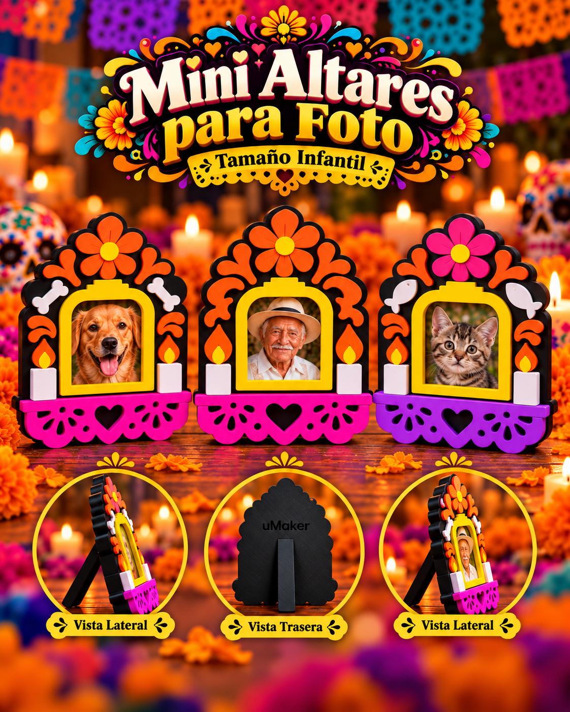 Pack de 3 Mini Altares para Fotos – Tamaño Infantil | Archivo Digital ...